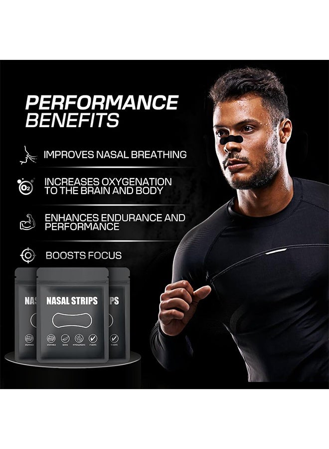 30pcs Performance Breathing Nose Patch Oil & Sweat Proof Adhesive Athletic Nasal Strips for Snoring & Sleeping Black, Wide Body, Universal Fit, Extra Strength - Image 5