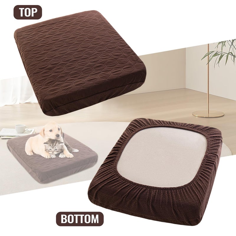 nanbowang Waterproof Dog Bed Covers Replacement Washable Pet Hair Easy to Remove, Dog Pillow Cover Quilted, Pet Bed Cover Lovely Puppy Bed Cover for Dog/Cat 20x30 Brown - Image 3