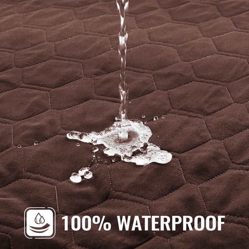 nanbowang Waterproof Dog Bed Covers Replacement Washable Pet Hair Easy to Remove, Dog Pillow Cover Quilted, Pet Bed Cover Lovely Puppy Bed Cover for Dog/Cat 20x30 Brown - Image 5