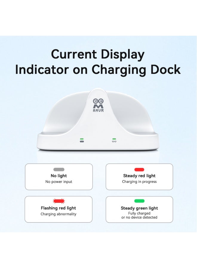 AMVR Magnetic 2-in-1 Charging Dock Compatible with Ray Ban Meta Wayfarer/Skyler/Headliner Smart Glasses Case Accessories, Charger with LED Indicator - Image 5