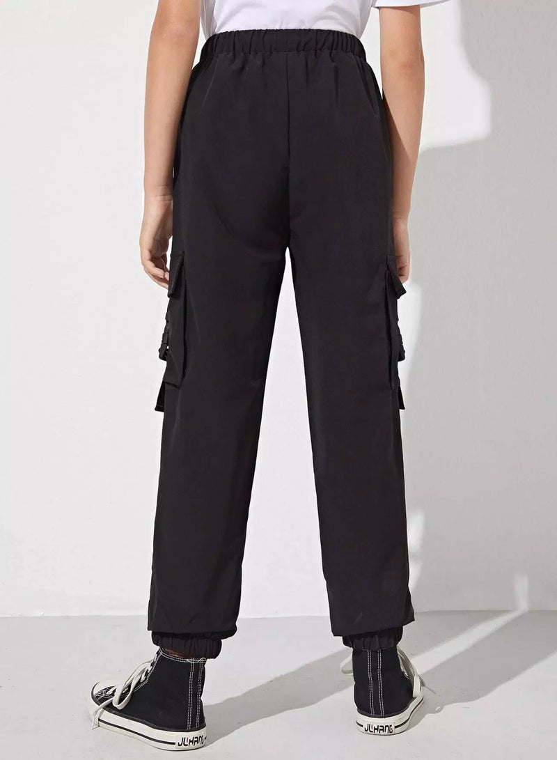 Boys Buckle Strap Flap Pocket Pants - Image 2