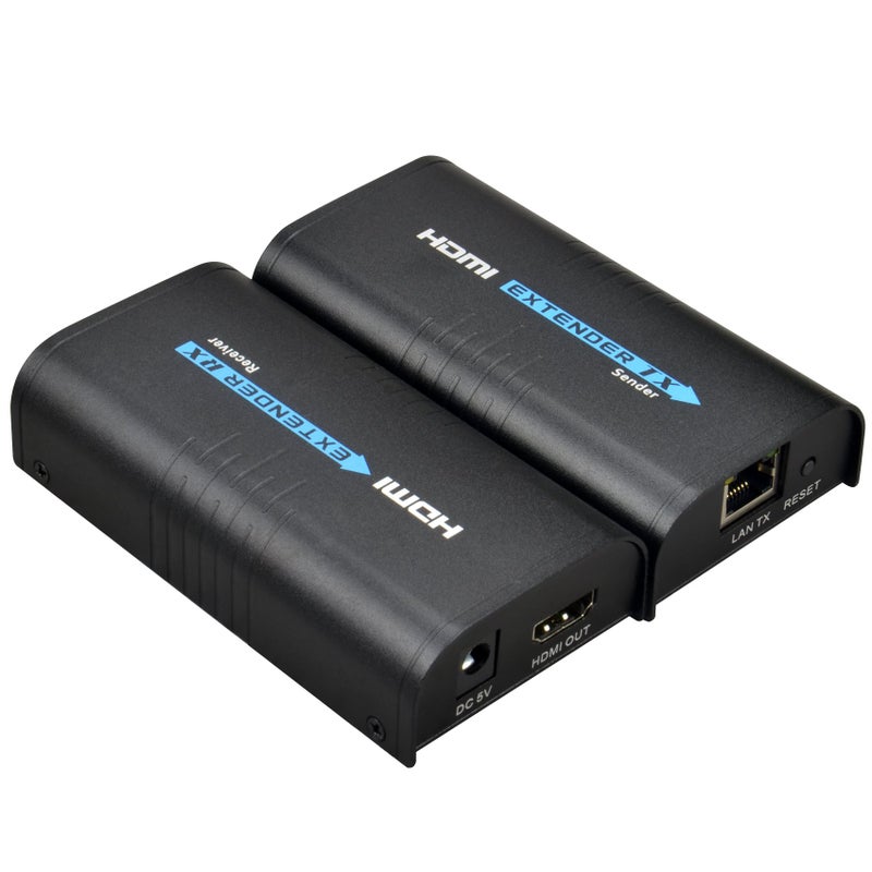 Mirabox HDMI Extender 400ft(120m),1 to Many Over IP LAN Switch,1080P@60Hz Full HD Video and Audio by Single Cat5 Cat5e Cat6 Cat6e Cat7 Cable,Transmitter and Receiver - Image 1