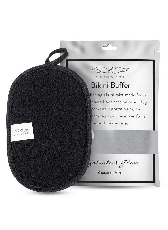 Seraphic Skincare - Bikini Buffer Exfoliating Scrub Mitt Skin Exfoliator Scrubbing Pads for the Bikini Area Ingrown Hair Remover and Razor Bumps Treatment Natural Exfoliation for Women - Image 1