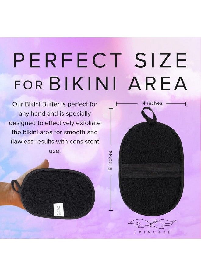 Seraphic Skincare - Bikini Buffer Exfoliating Scrub Mitt Skin Exfoliator Scrubbing Pads for the Bikini Area Ingrown Hair Remover and Razor Bumps Treatment Natural Exfoliation for Women - Image 1