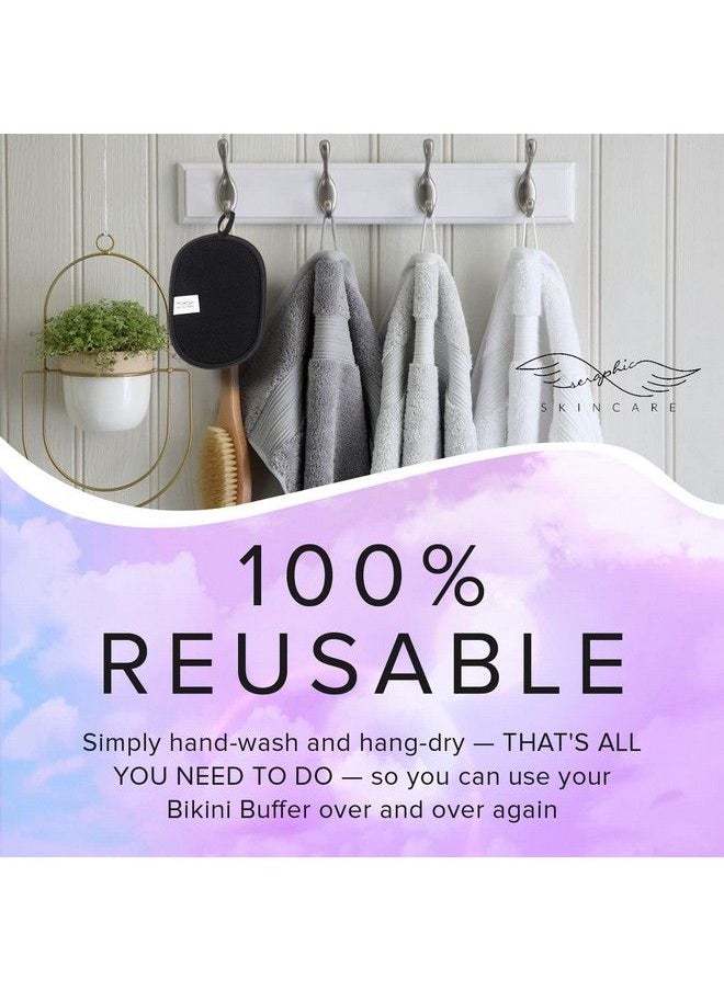Seraphic Skincare - Bikini Buffer Exfoliating Scrub Mitt Skin Exfoliator Scrubbing Pads for the Bikini Area Ingrown Hair Remover and Razor Bumps Treatment Natural Exfoliation for Women - Image 1