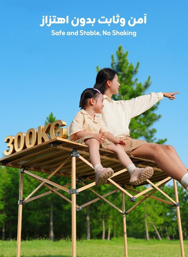 استكشاف الجبال طقم طاولة وكراسي قابلة للطي من 3 قطع للتخييم الخارجي مع حقيبة تخزين – قوي التحمل، سهل الحمل والتخزين، مناسب للنزهات العائلية والشواء - Image 4