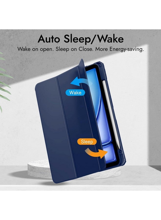 Robustrion Case Cover for iPad Air 11 Inch Cover M2 / iPad Air 5th Generation Cover/iPad Air 4th Gen Hybrid Case with [Pencil Holder] for iPad Air 11 inch/iPad Air 4th 5th Generation - Navy - Image 3