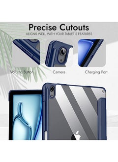 Robustrion Robustrion Case Cover for iPad Air 11 Inch Cover M2 / iPad Air 5th Generation Cover/iPad Air 4th Gen Hybrid Case with [Pencil Holder] for iPad Air 11 inch/iPad Air 4th 5th Generation - Navy  - Image 5