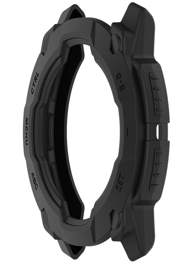 FanTEK Compatible with Garmin Instinct 3 AMOLED - 50mm Smart Watch TPU Cases, Soft Frame Protective Cover Scratch Resistant Shock Absorbing Case, Black - Image 2
