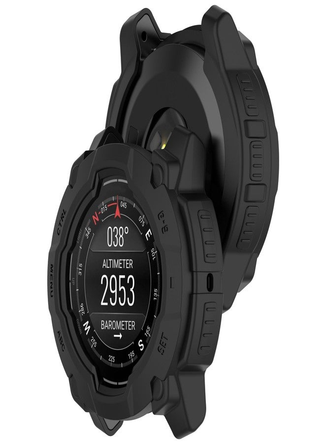 FanTEK Compatible with Garmin Instinct 3 AMOLED - 50mm Smart Watch TPU Cases, Soft Frame Protective Cover Scratch Resistant Shock Absorbing Case, Black - Image 5