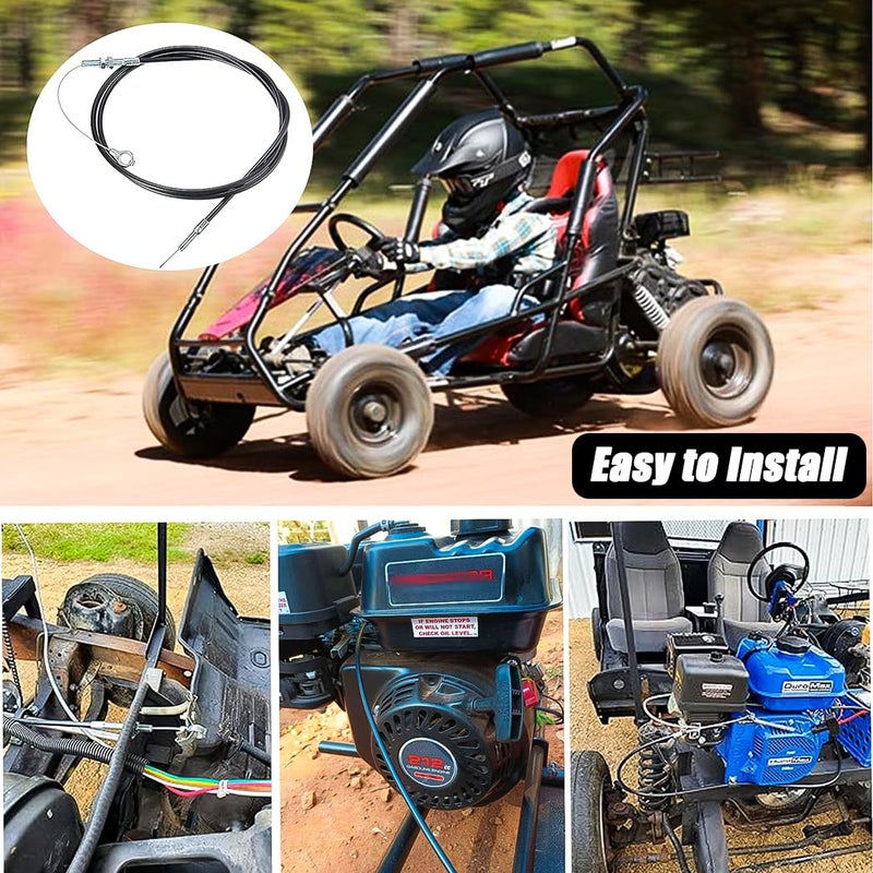 Aniro Moto 71 Inch Universal Enhanced Throttle Cable for Go Kart Predator 212 cc Engine GX160 GX200 196cc 5.5hp 6.5hp Manco 8252-1390 ASW Go Cart Accelerator Lawn Mower Parts - Image 3