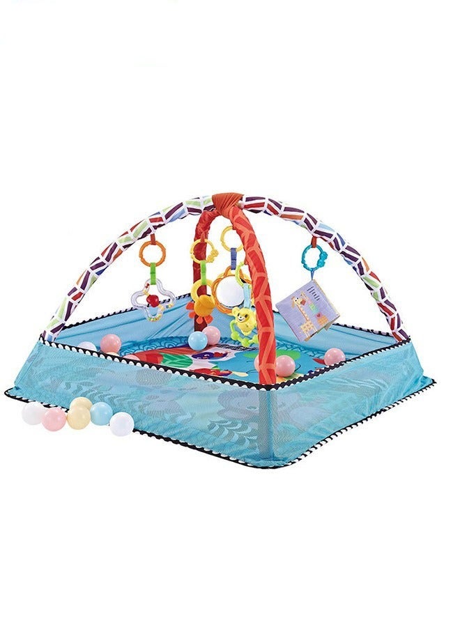 Foldable Baby Play Mat with Hanging Toys, Ocean Balls and Non-slip Mat for Infants, Enhancing Sensory Awareness and Easy Storage. - Image 2