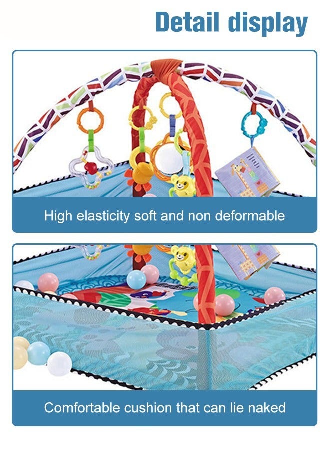 Foldable Baby Play Mat with Hanging Toys, Ocean Balls and Non-slip Mat for Infants, Enhancing Sensory Awareness and Easy Storage. - Image 3