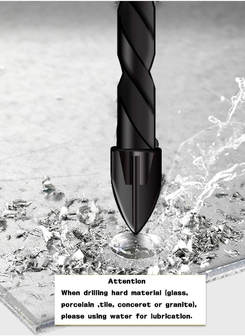 RATSAW - 7Pcs Drill Bits Concrete Drill Bit Set Cross Carbide Tipped Drill Bits for Drilling Brick Tile Concrete Plastic and Wood Ceramic Tile 3 4 5 6 8 10 12mm - Image 1