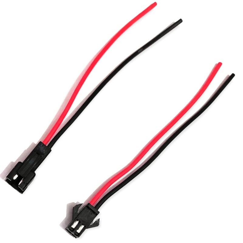 UNIVERSAL HUB � 10 Pairs 22 AWG JST SM 2 Pin Plug Male and Female Connector Adapter with 85 mm Electrical Cable Wire for LED Light (Multicolour) - Image 1
