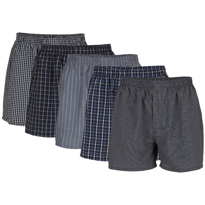 Gildan Men's Underwear Boxers, Multipack, Black Stripe Assorted (5-Pack), Large - Image 1