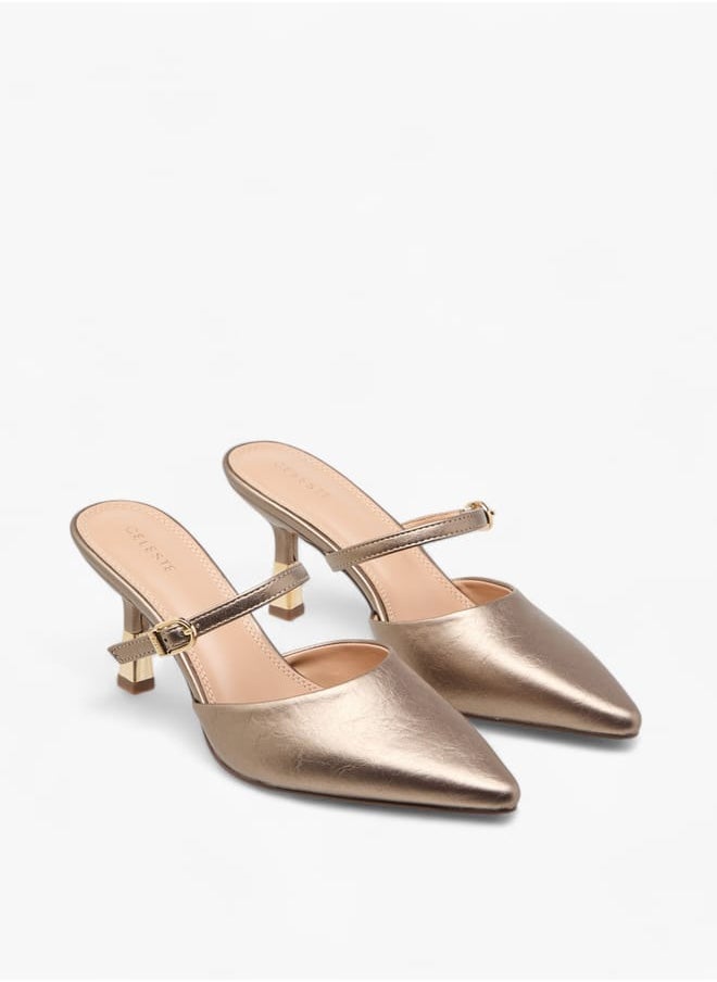 Celeste Women's Solid Slip-On Mules with Stilettos Heels  - Image 1