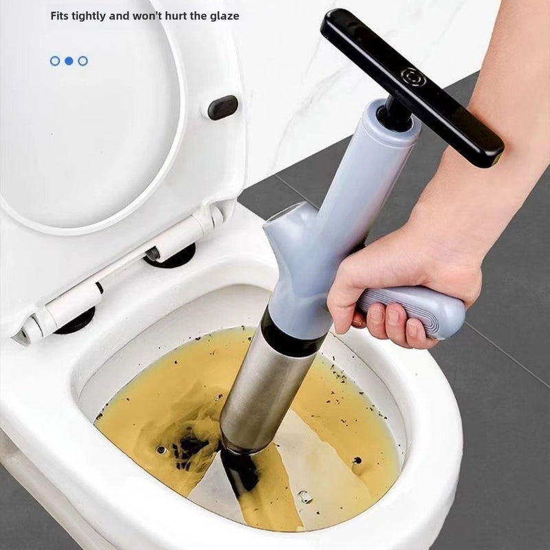 Toilet dredger sewer dredger one shot household toilet toilet kitchen tools high pressure explosion-proof(Black 304 stainless steel) - Image 4