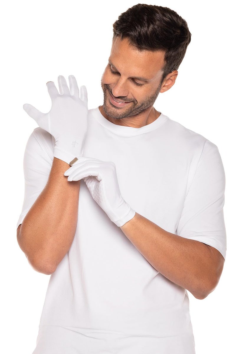 Coolibar قفازات UV للرجال والنساء من كوليبار UPF 50+ - واقية من الشمس (ميديم - أبيض) - Image 1