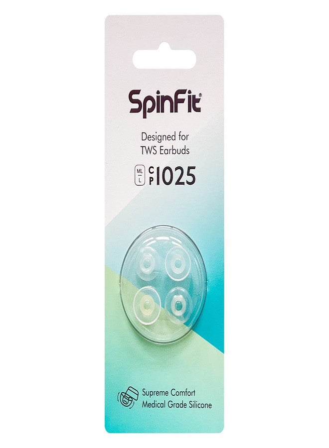 SpinFit CP1025- L/ML- Medical Grade Silicone Patented Ear Tips, Secure Fit and Supreme Comfort Fits MTW3, Galaxy Buds 2, Soundcore Space A40 & More (2 Pairs) (for Nozzle Diameter from 4-5.5mm) - Image 1
