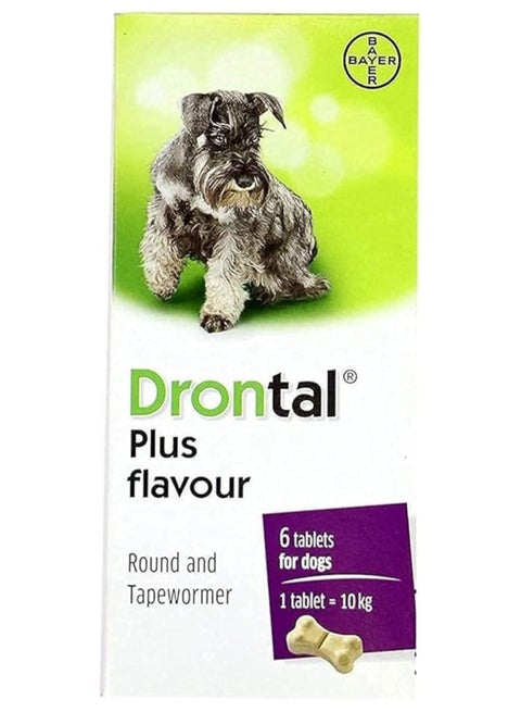 DRONTAL Tasty Bone Broad Spectrum Dewormer for Dogs - 6 Tablets From Varmacy