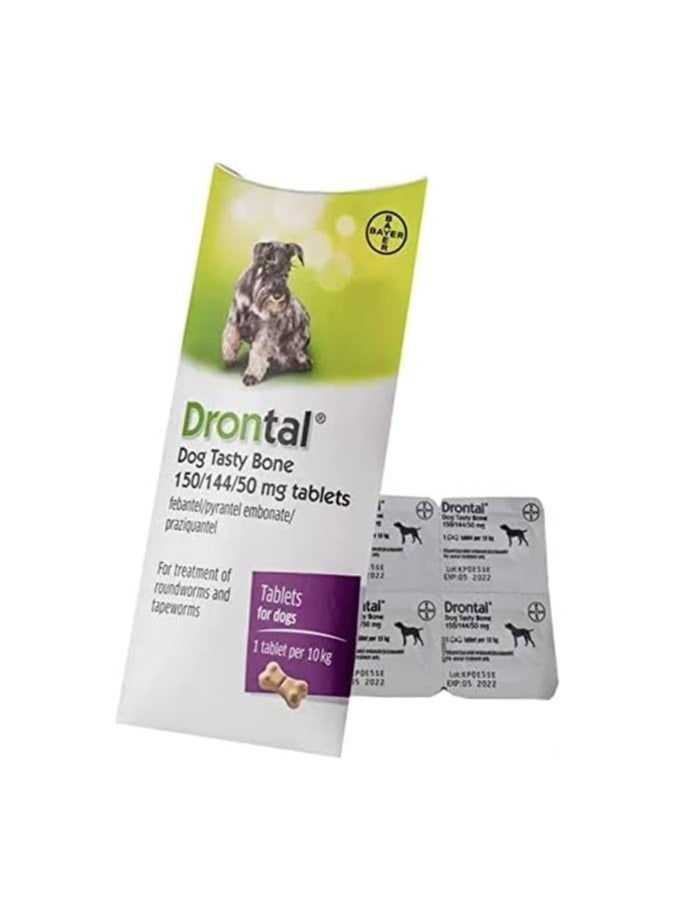 BAYER DRONTAL Tasty Bone Broad Spectrum Dewormer for Dogs - 6 Tablets - Image 2