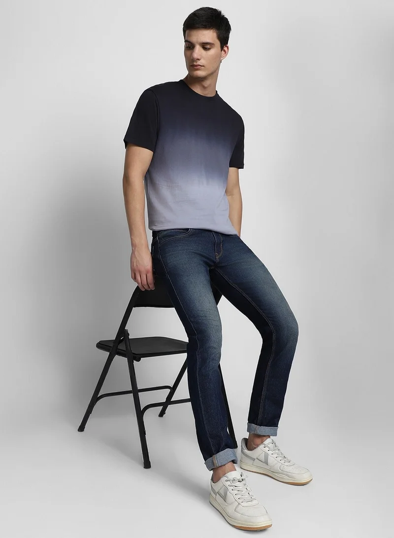 Dennis Lingo Black Crew Neck T-Shirt for Men - Slim Fit, Cotton