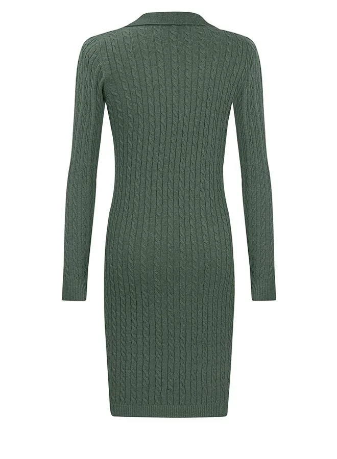 FELIX HARDY Long Sleeve Cable Knit Dress