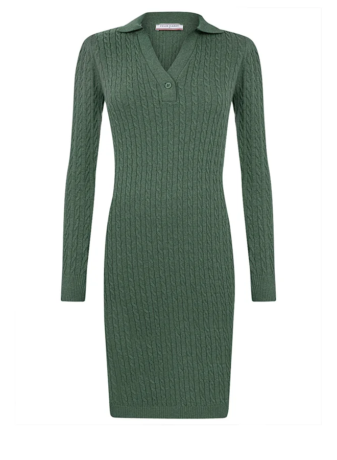 FELIX HARDY Long Sleeve Cable Knit Dress
