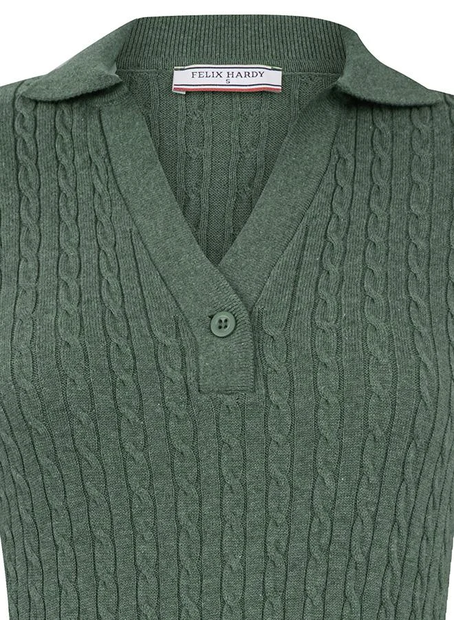 FELIX HARDY Long Sleeve Cable Knit Dress