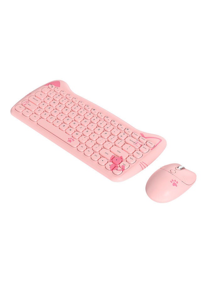 A3060 Portable Wireless Keyboard and Mouse Combo Pink - Image 2