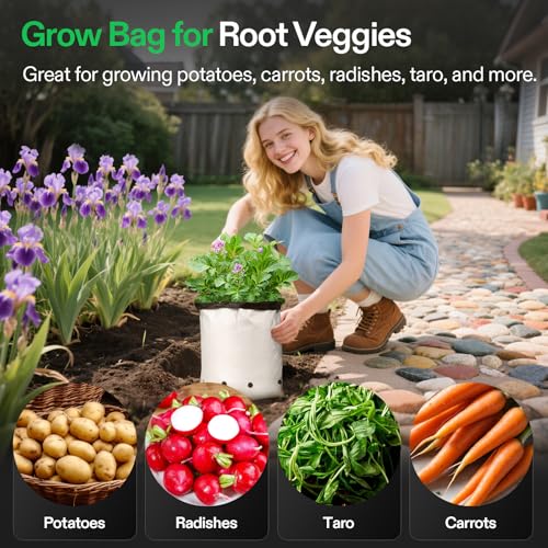 VIVOSUN 50-Pack 1 Gallon Grow Bags for Plants, Black-and-White Panda Film Containers Thick Plastic Bag for Potting Seedlings, and Rooting - Image 4