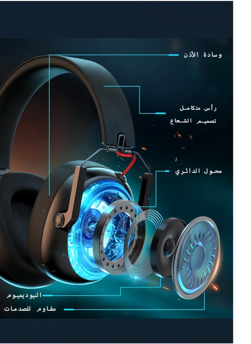كابيديسي - سماعة رأس لاسلكية 2.4 جيجا هرتز للألعاب للكمبيوتر وبلاي ستيشن 5 وبلاي ستيشن 4 وماك مع ميكروفون سماعة لاسلكية بلوتوث 5.3، وضع سلكي عبر موصل 3.5 ملم فقط لسلسلة اكس بوكس (لون أسود) - Image 1