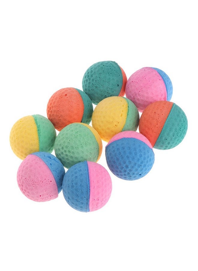 هابيبيت لعبة قطط من Tanqifo مصنوعة من الإسفنج/اللاتكس، أفضل ألعاب القطط التفاعلية على الإطلاق، كرات تمارين القطط المستقلة الأكثر شعبية للكلاب والقطط الصغيرة، ناعمة/مرنة/خالية من الضوضاء، 10 قطع - Image 1