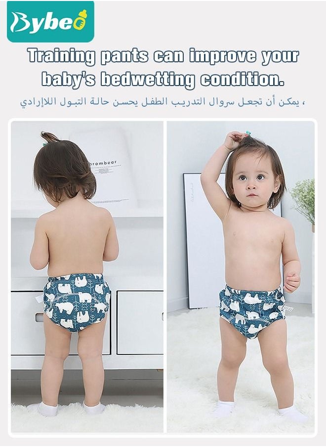 Bybeo - 4 Piece Potty Training Underwear, 6 Layers Breathable Cotton Absorbent Trainer Pants for Toddler Baby Boys Girls Waterproof - Image 1