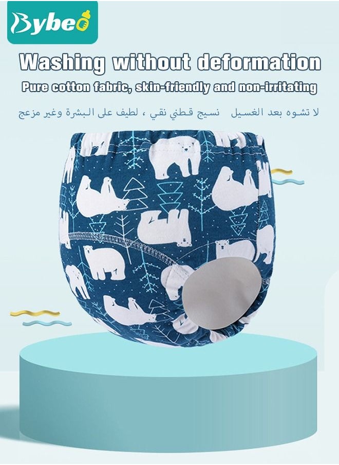 Bybeo - 4 Piece Potty Training Underwear, 6 Layers Breathable Cotton Absorbent Trainer Pants for Toddler Baby Boys Girls Waterproof - Image 1