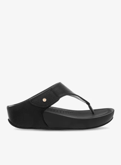 Flora Bella By Shoexpress Women Textured Slip-On Comfort Sandals with Wedge Heels