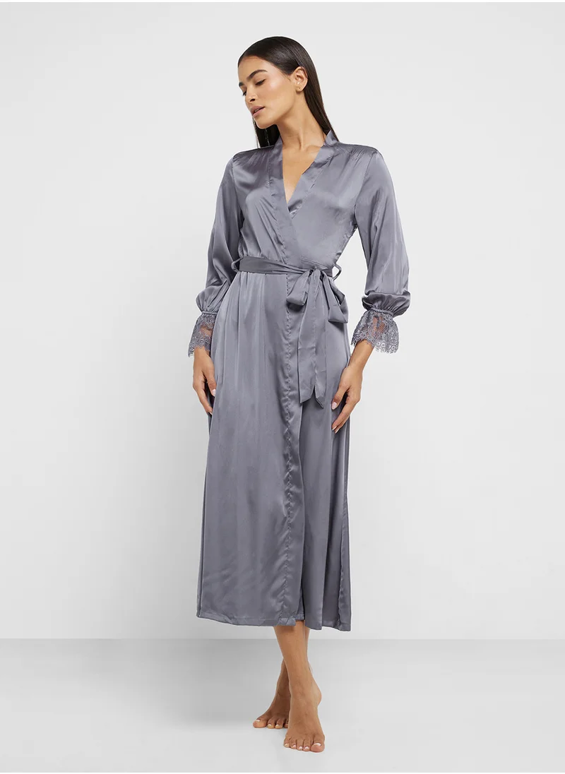 ايلا Night Robe With Back Lace Detail