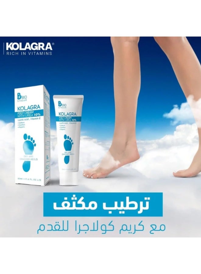 KOLAGRA Foot Cream F/Dry&Cracked Heels 10% Urea White/Blue 50ml - Image 4