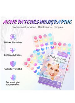 Elaimei 84 Pieces Holographic Acne Patches Easy to Use Quick Healing Pain and Scar Free Patches for Face Promotes Wound Healing Natural Formula Cute Pimple Patches for Women  - Image 2
