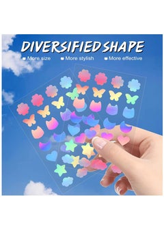 Elaimei 84 Pieces Holographic Acne Patches Easy to Use Quick Healing Pain and Scar Free Patches for Face Promotes Wound Healing Natural Formula Cute Pimple Patches for Women  - Image 4