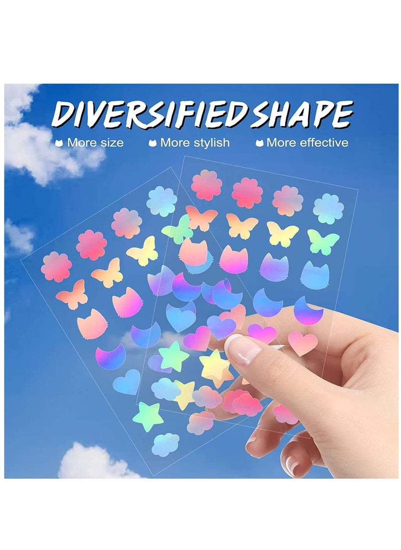 Elaimei 84 Pieces Holographic Acne Patches Easy to Use Quick Healing Pain and Scar Free Patches for Face Promotes Wound Healing Natural Formula Cute Pimple Patches for Women  - Image 4