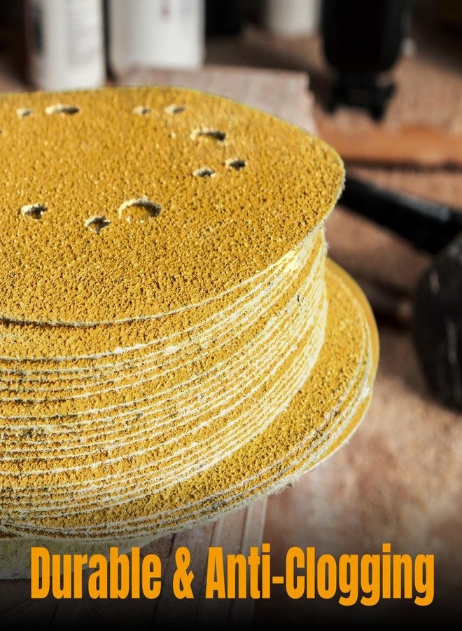 باورتيك أقراص صنفرة باورتيك ٥ بوصات و٨ فتحات - ورق صنفرة بحبيبات ٨٠/١٠٠/١٢٠/١٥٠/٢٢٠ (١٠ أقراص لكل قرص، عبوة من ٥٠ قرصًا)، وسادات صنفرة متنوعة ٥ بوصات بخطاف وحلقة لصنفرة مدارية، وصنفرة DA، وصنفرة هوائية (٤٤٠٠٠XG-٥٠) - Image 5