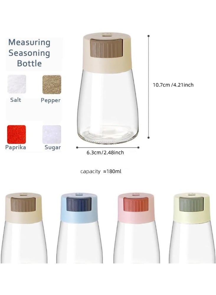 كيلا 4 قطع من زجاجات التوابل القياسية، زر ضغط لملح التحكم في الكمية، موزع الملح، موزع التحكم في الملح، زجاجة توابل الملح والفلفل، هزازات الملح والفلفل الدقيقة - Image 3