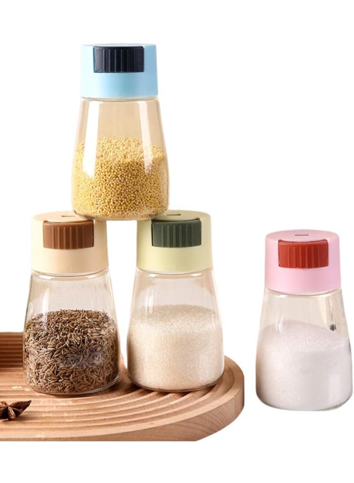 كيلا 4 قطع من زجاجات التوابل القياسية، زر ضغط لملح التحكم في الكمية، موزع الملح، موزع التحكم في الملح، زجاجة توابل الملح والفلفل، هزازات الملح والفلفل الدقيقة - Image 1