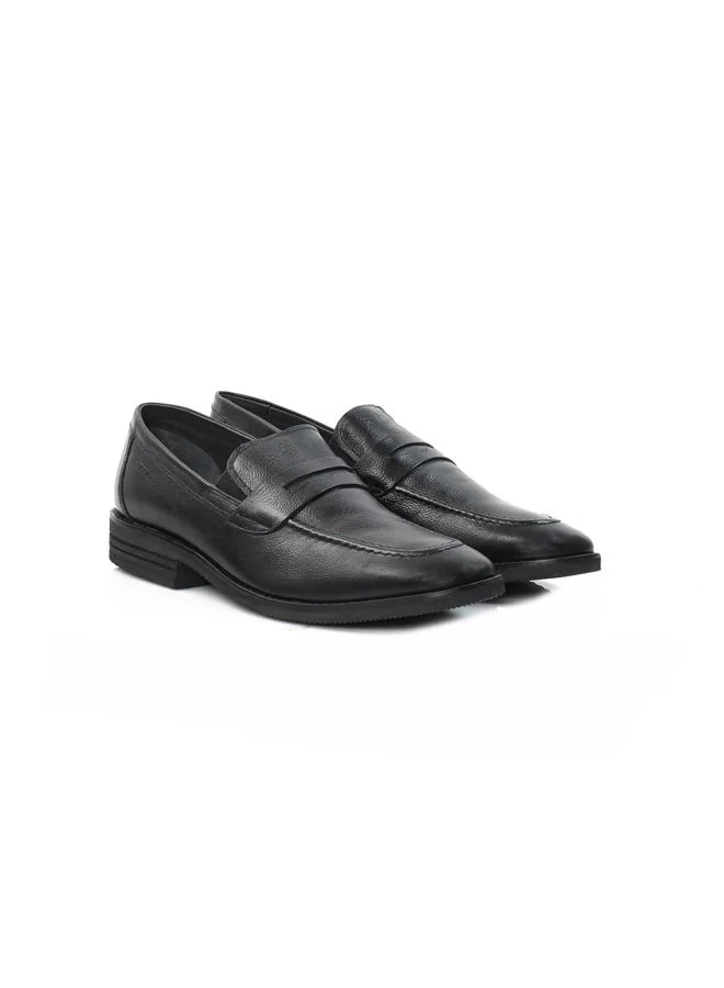 ATTILIO Men's Robert Woo Slip on Comfort Black Leather Work Office Formal Occasion Party Casual Wear Premium Italian Shoes
