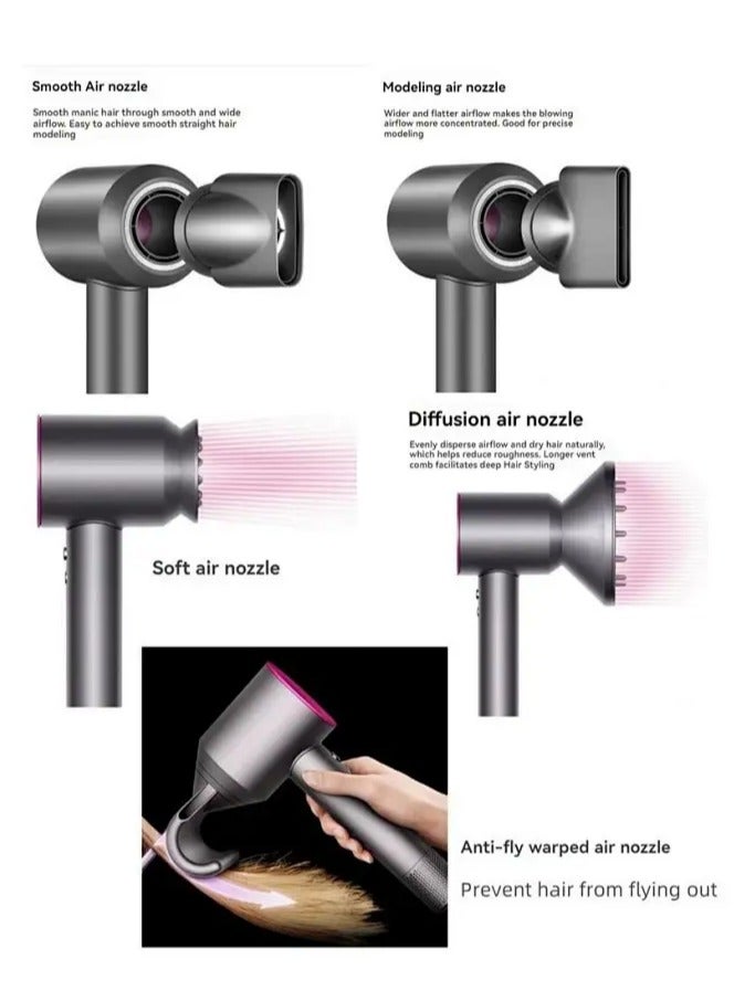 Generic 1600W Professional Ionic Hair Dryer - Fast Drying Blower Hair Dryer with Thermo-Control, Low Noise, Includes Hair Diffuser and Concentrator for Perfect Styling 1600W  - Image 3
