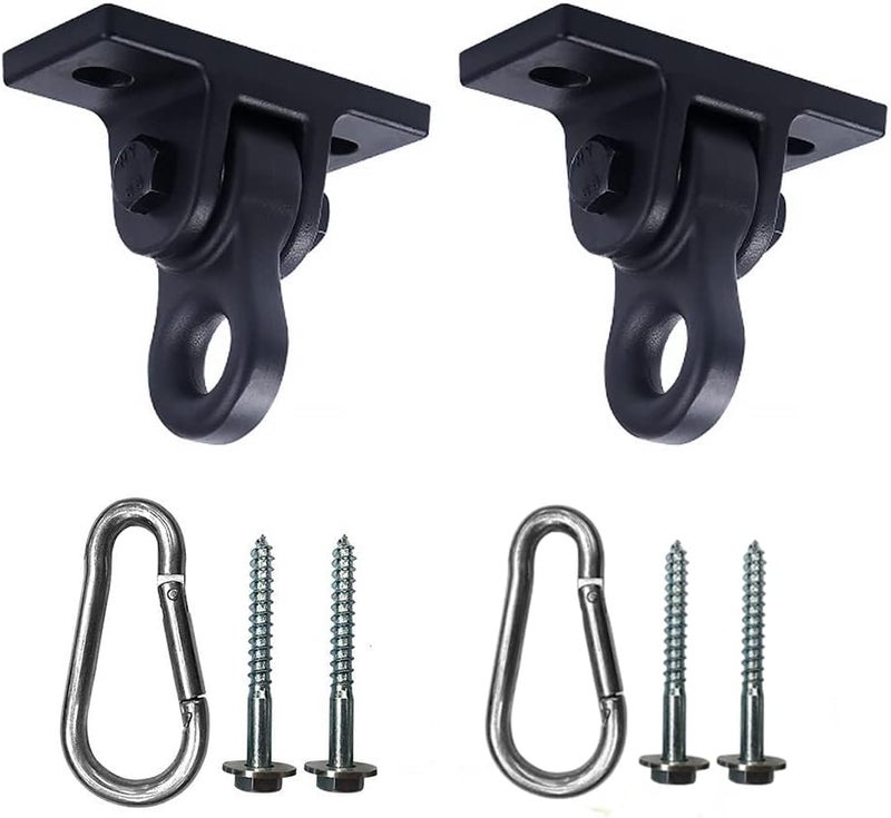 ABUSA Heavy Duty Black Swing Hangers Screws Bolts Included Over 5000 lb Capacity Playground Porch Yoga Seat Trapeze Wooden Sets Indoor Outdoor 2 Pack - Image 1