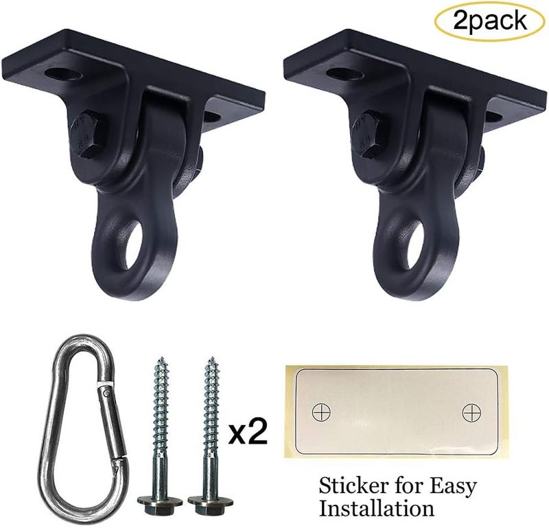 ABUSA Heavy Duty Black Swing Hangers Screws Bolts Included Over 5000 lb Capacity Playground Porch Yoga Seat Trapeze Wooden Sets Indoor Outdoor 2 Pack - Image 3