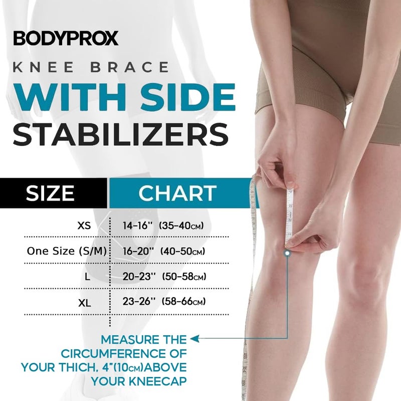 Bodyprox Knee Brace with Side Stabilizers Patella Gel Pads for Knee Support - Image 3